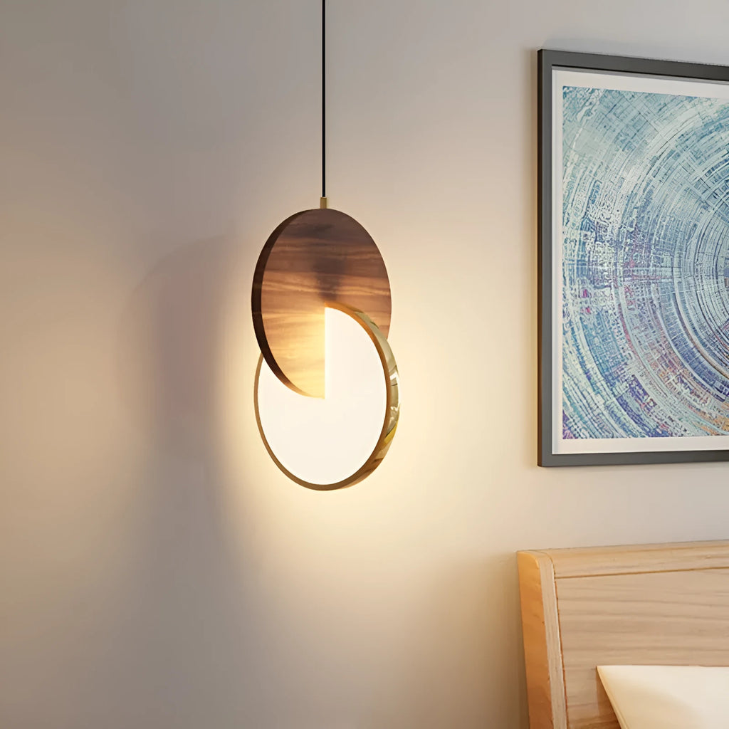 Long-line solid walnut wood carved wall chandelier in small model design for bedroom or study lighting