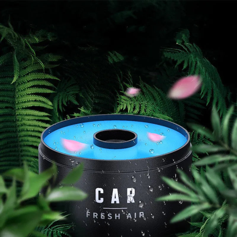 Solid aromatherapy perfume balm with wooden cover in five colour-coded fragrances for car and personal use
