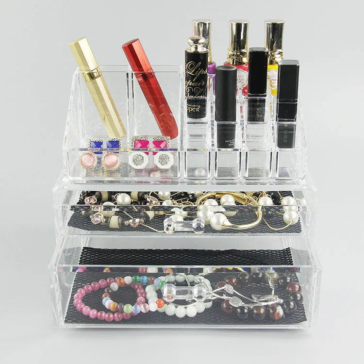 Clear foldable acrylic storage organiser box with transparent sides showing 18-litre capacity