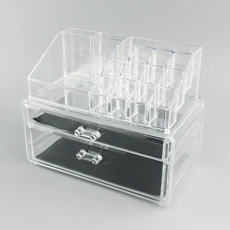 Clear foldable acrylic storage organiser box with transparent sides showing 18-litre capacity