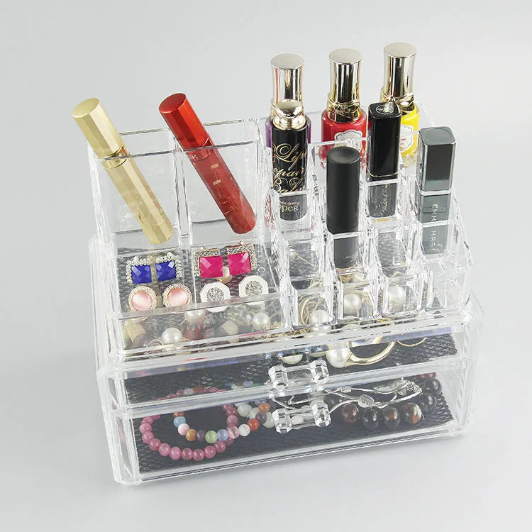 Clear foldable acrylic storage organiser box with transparent sides showing 18-litre capacity