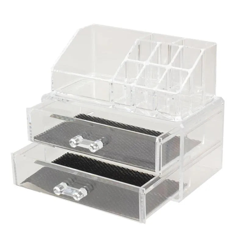 Clear foldable acrylic storage organiser box with transparent sides showing 18-litre capacity
