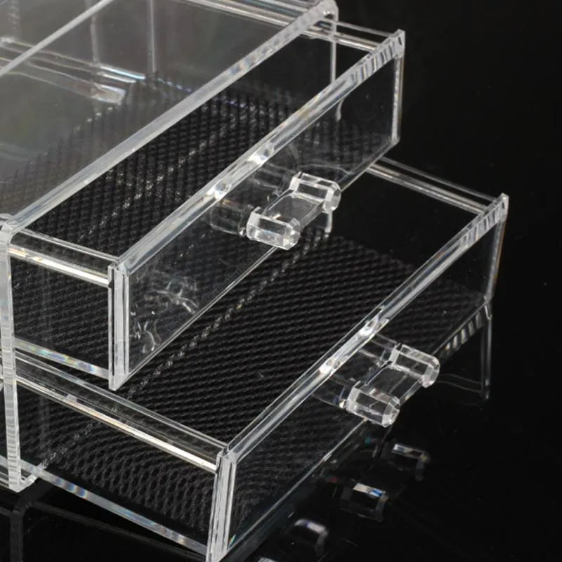 Clear foldable acrylic storage organiser box with transparent sides showing 18-litre capacity