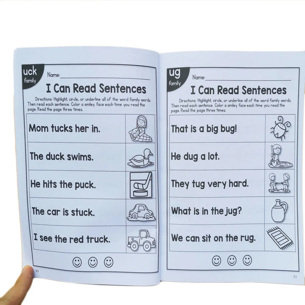 A5 English phonics reading worksheet for children aged 6+ measuring 21cm by 14cm