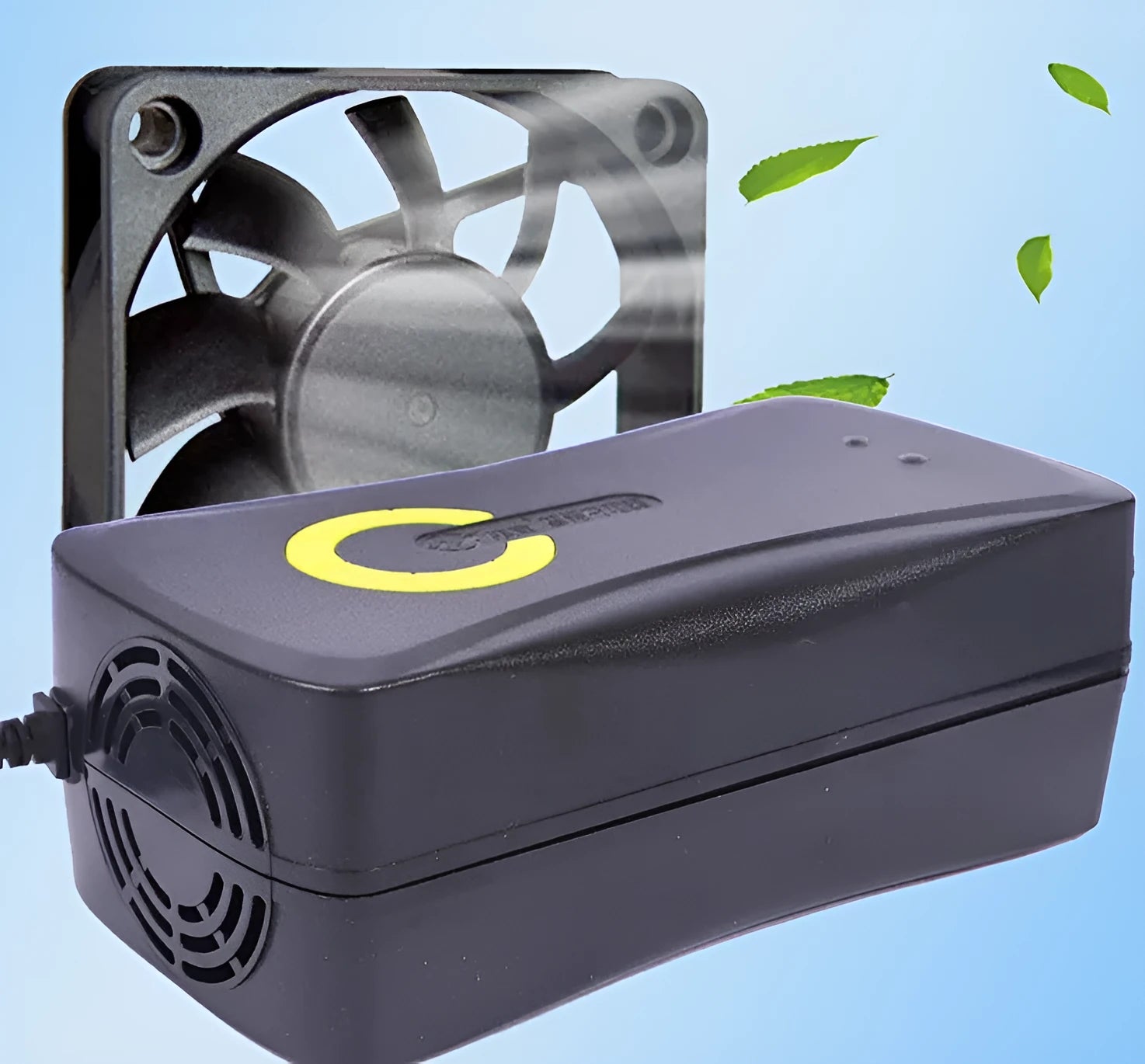 Black alloy electric car charger for 72V20Ah lead-acid batteries with automatic power-off feature