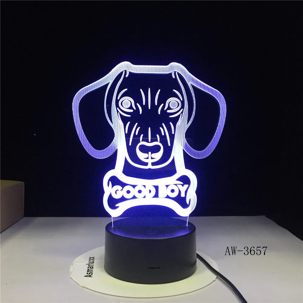 Remote control LED table lamp showing colourful gradient light through a round acrylic shade on an ABS base.