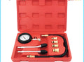 Red multifunctional cylinder pressure gauge kit in plastic box for automobile and motorcycle compression testing