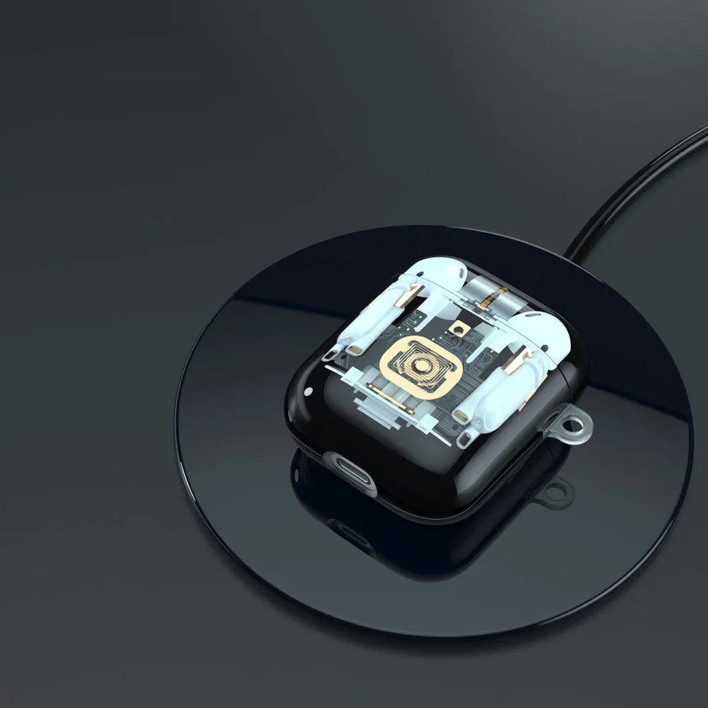 Steampunk mechanical design TPU protective cover for Apple AirPods 1st and 2nd generation with stripes pattern