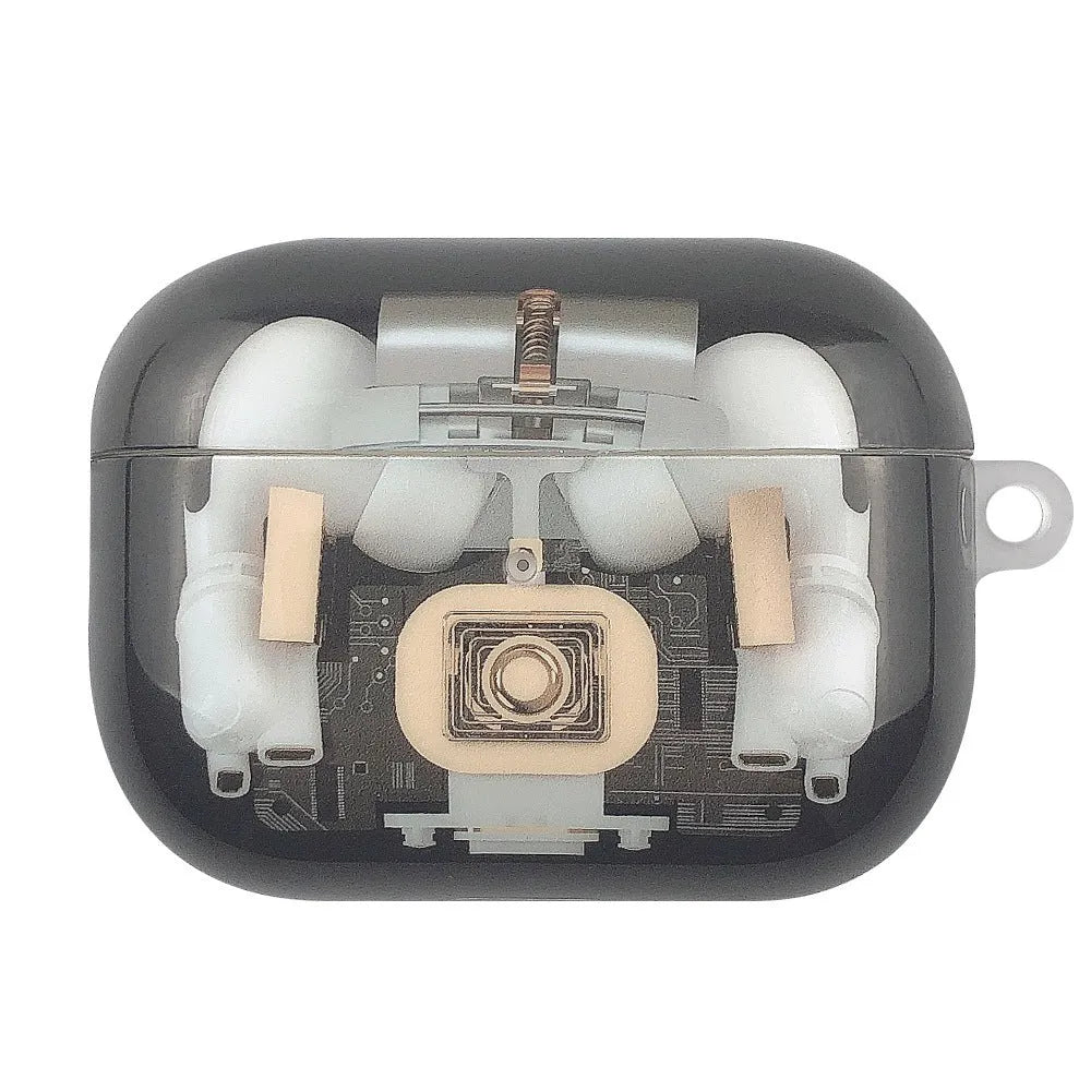Steampunk mechanical design TPU protective cover for Apple AirPods 1st and 2nd generation with stripes pattern