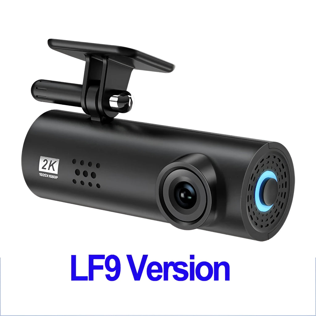 LF9 lipstick-shaped WiFi dash cam for cars on a dashboard