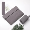 Imitation leather Microsoft Surface laptop sleeve case in fine micro velvet haze blue colour