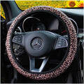 Universal car steering wheel cover with elastic grip, four-sided stretch knit, fits 37-38cm wheels, available in 7 colours