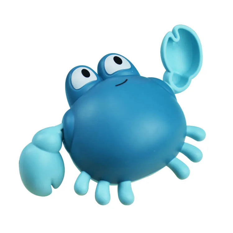 Clockwork crab and turtle bath toys floating on water – pink and blue options