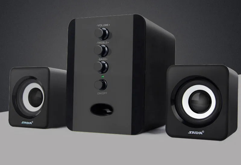 SADA D-202 2.1 channel computer speakers with subwoofer, plastic, 0.9 kg, black and white colour option