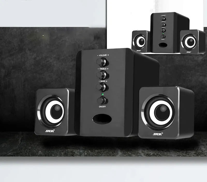SADA D-202 2.1 channel computer speakers with subwoofer, plastic, 0.9 kg, black and white colour option