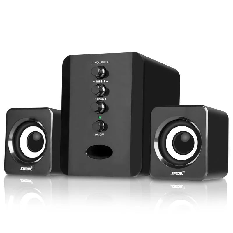 SADA D-202 2.1 channel computer speakers with subwoofer, plastic, 0.9 kg, black and white colour option