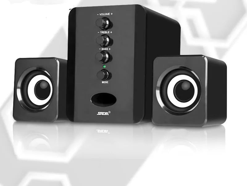 SADA D-202 2.1 channel computer speakers with subwoofer, plastic, 0.9 kg, black and white colour option