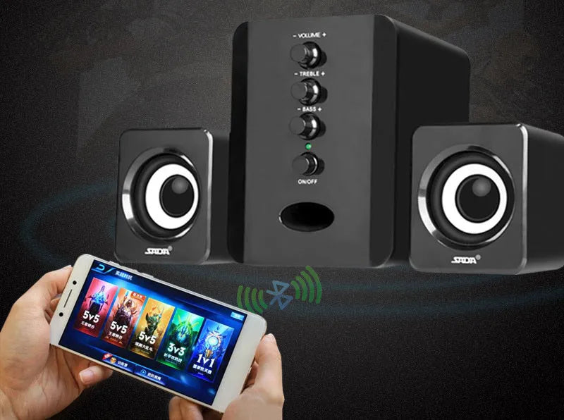 SADA D-202 2.1 channel computer speakers with subwoofer, plastic, 0.9 kg, black and white colour option