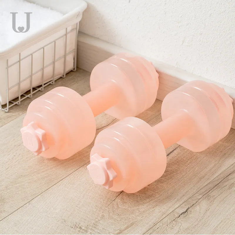 Light gray water injection dumbbell 26 cm for home fitness training