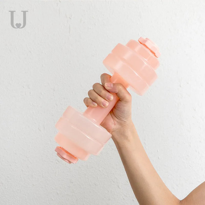 Light gray water injection dumbbell 26 cm for home fitness training