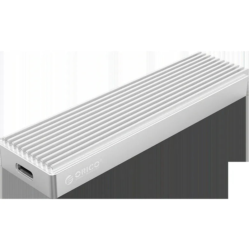 M.2 NVMe external hard disk case aluminium alloy silver with USB Type-C cable