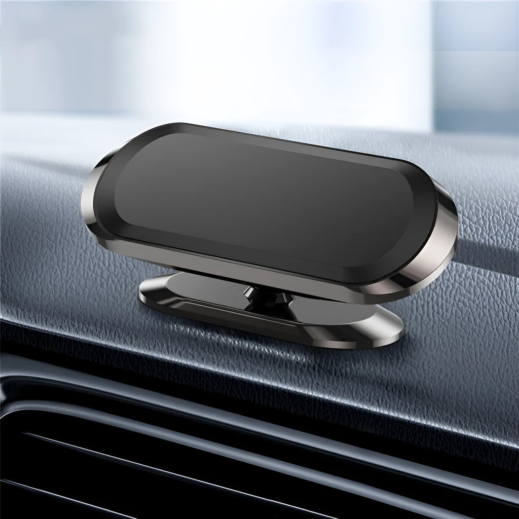 Black magnetic car bracket with 8 magnets and rotating head for dashboard phone mounting