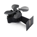 Black thermodynamic fireplace fan on hearth with blades, measuring 17x11.5x25cm