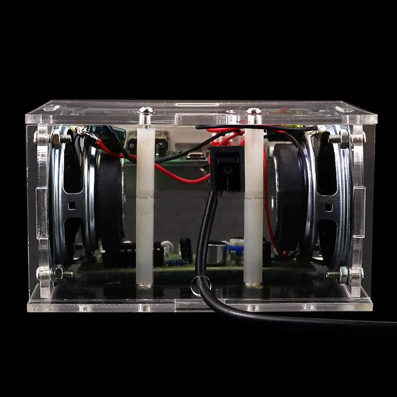 DIY Bluetooth speaker electronic assembly kit with transparent shell and circuit board components