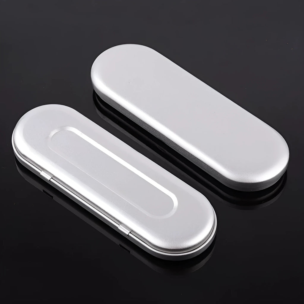 Rectangular frosted tinplate cosmetic and pen storage box with offset printing