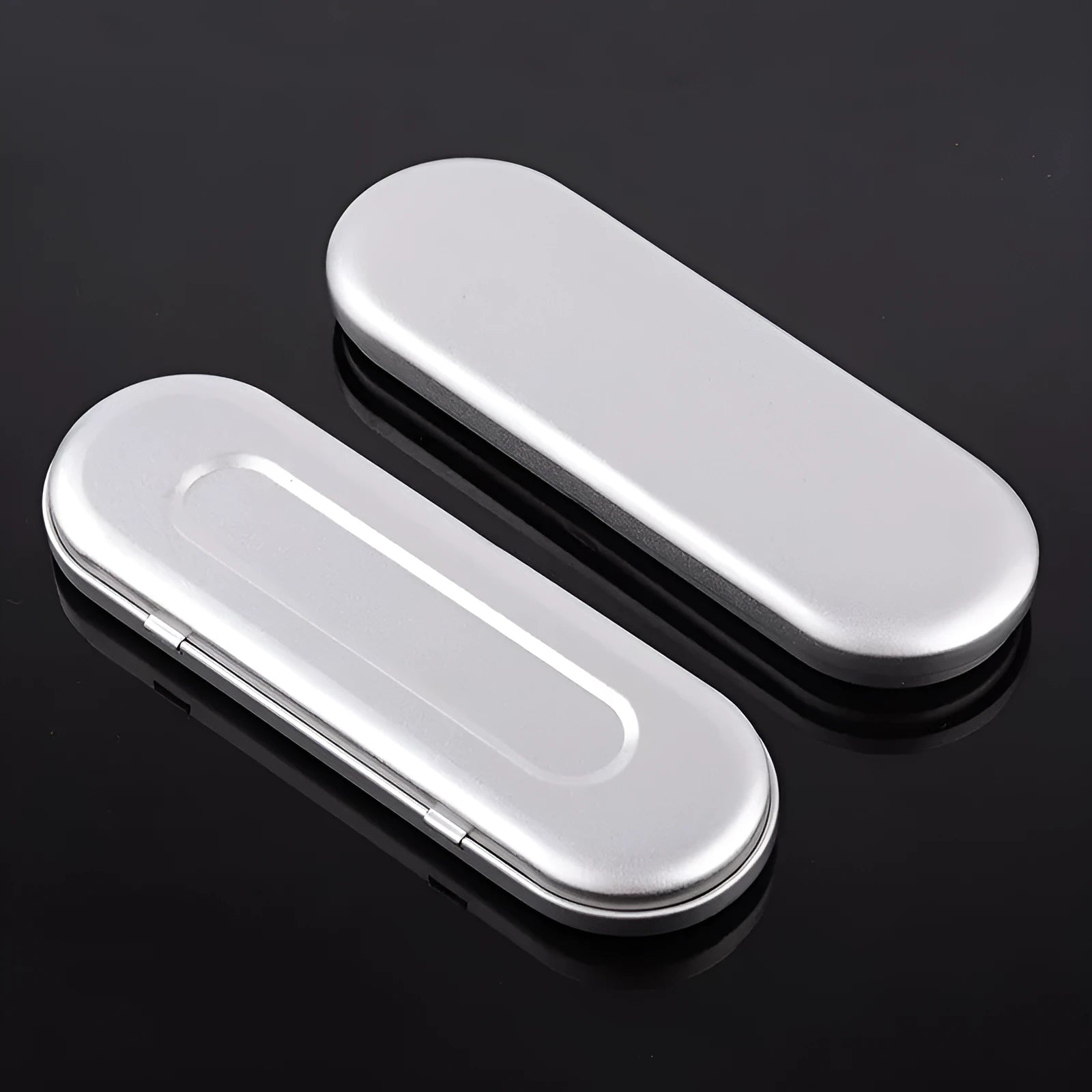 Rectangular frosted tinplate cosmetic and pen storage box with offset printing