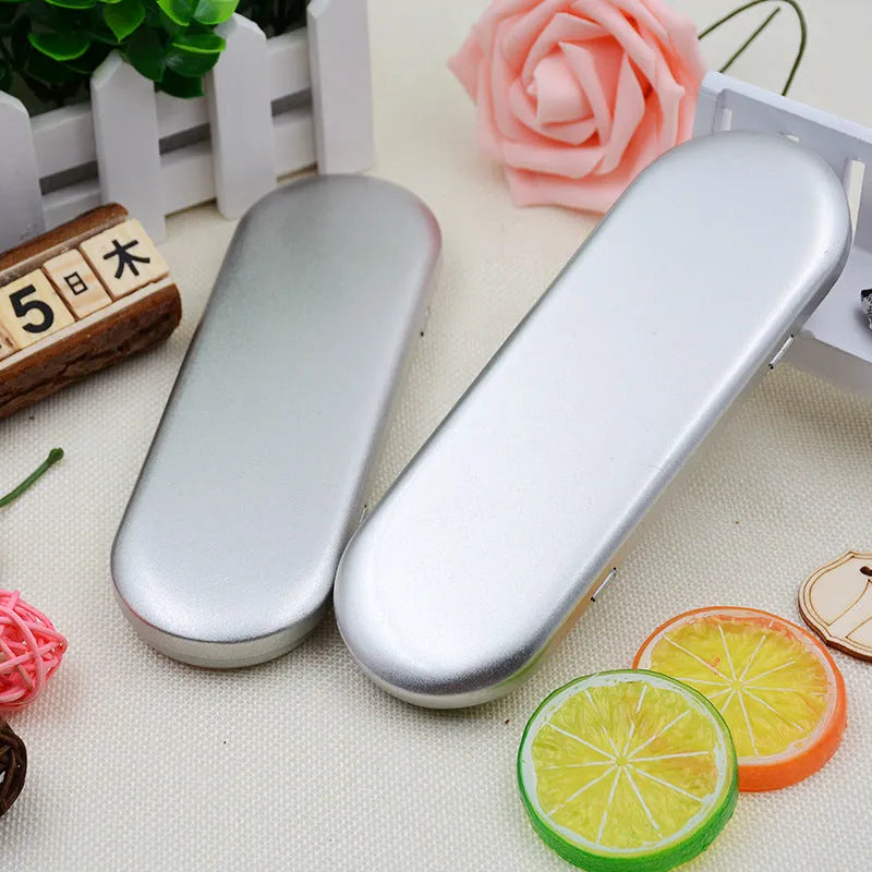 Rectangular frosted tinplate cosmetic and pen storage box with offset printing