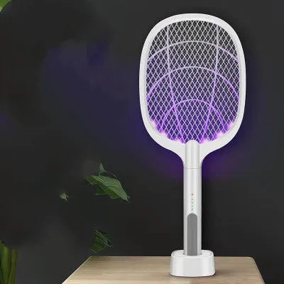 Rechargeable lithium battery mosquito swatter with USB cable and 3000v grid.