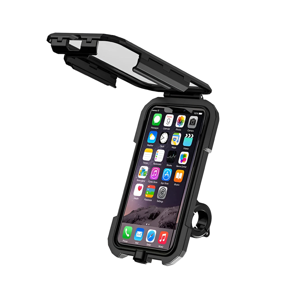 Outdoor riding rainproof phone case holder with cable fast charging mounted on bicycle handlebar