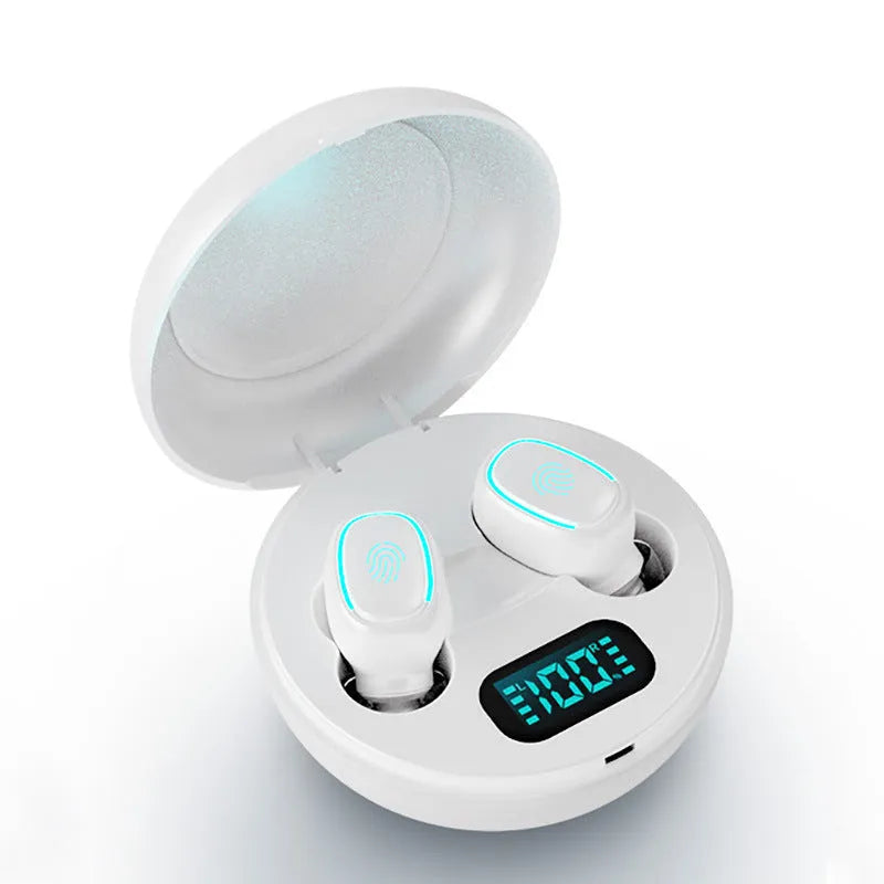 Private mode Bluetooth TWS earbuds in white, black or red colours with earplug-type design