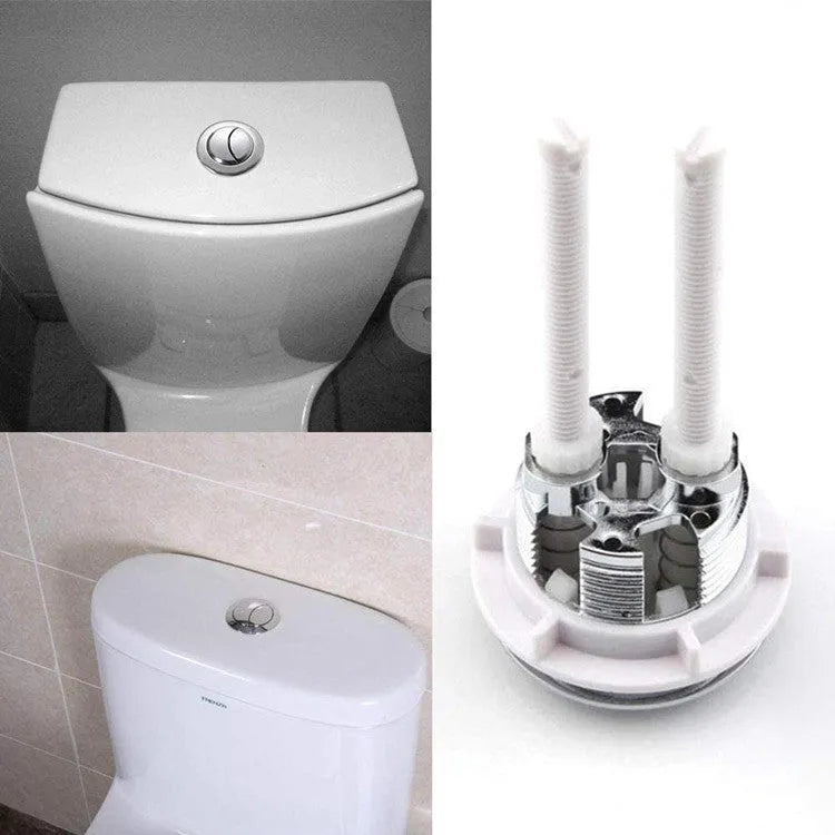 Round white dual-flush toilet button with 38mm diameter for single-piece toilet cisterns