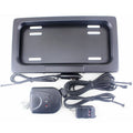 Black flipping licence plate frame made of iron and plastic measuring 314 by 169 millimetres, suitable for US standard plates