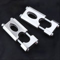 Silver CNC machined aluminum alloy handlebar riser set with screws for 22mm motorcycle mount, 68mm rise