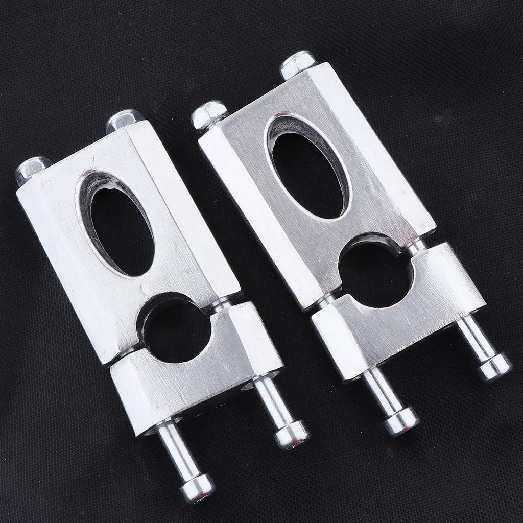 Silver CNC machined aluminum alloy handlebar riser set with screws for 22mm motorcycle mount, 68mm rise