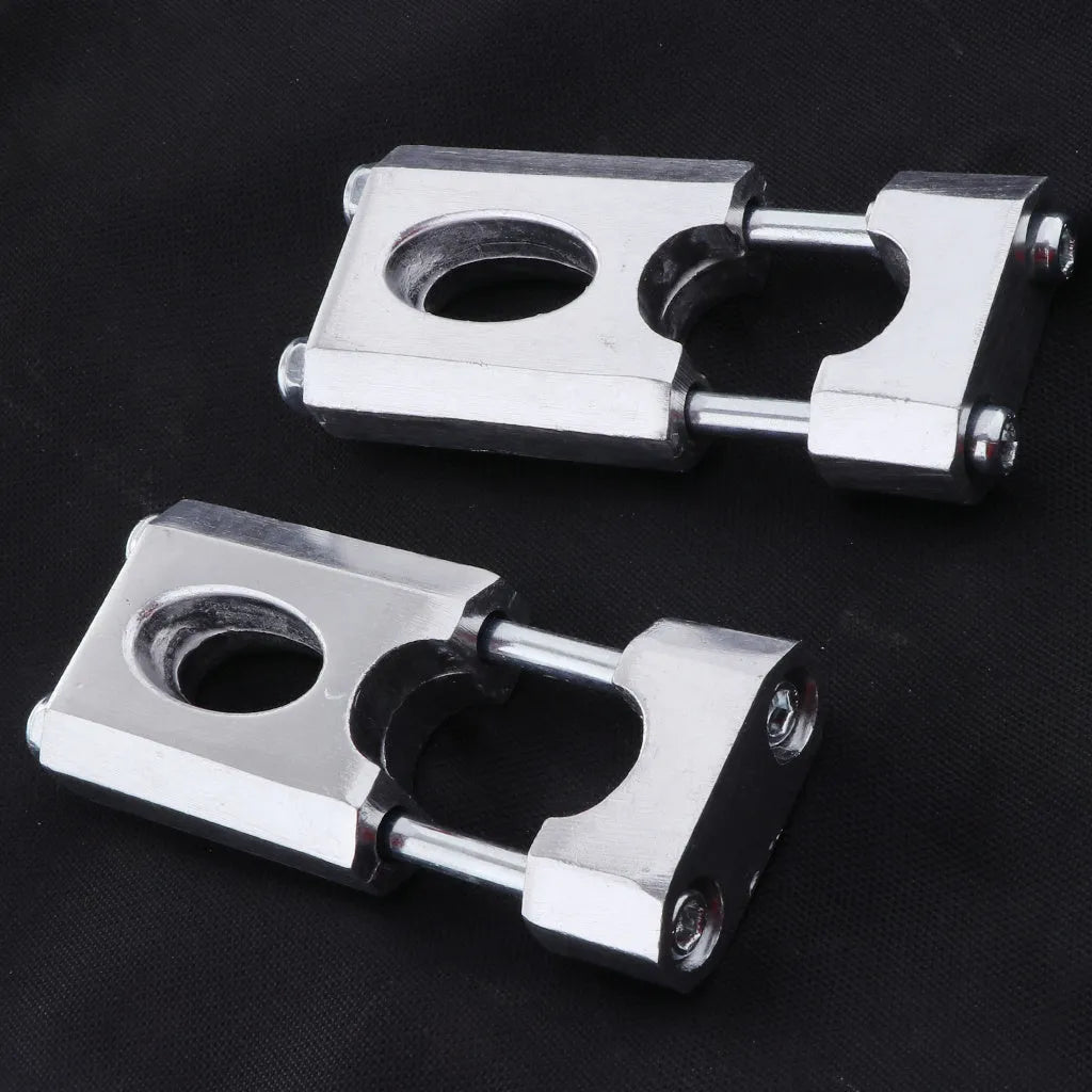 Silver CNC machined aluminum alloy handlebar riser set with screws for 22mm motorcycle mount, 68mm rise