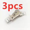 White ABS mobile phone memory card reader supporting SD and TF cards via USB 2.0