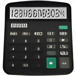 Black twelve-digit solar desktop calculator with large LCD display on a desk