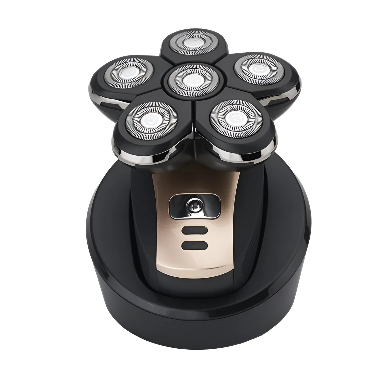Smart digital men's five-head electric shaver with floating cutter head, USB charging, black colour