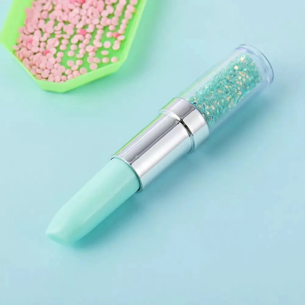 Diamond painting point drill pen tool in green, pink and purple colours