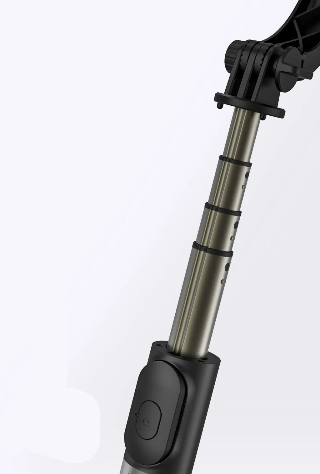 Black 3 in 1 Bluetooth selfie stick tripod and monopod with integrated bracket and 360 degree rotation