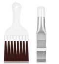 Stainless steel air conditioner fin comb and cleaning brush set for condenser maintenance