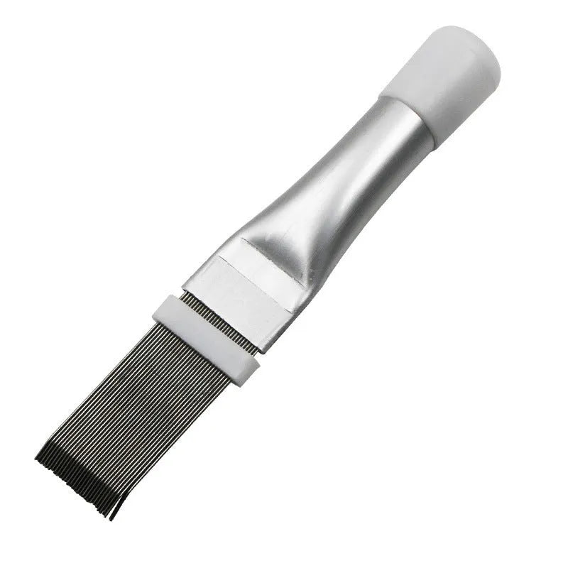 Stainless steel air conditioner fin comb and cleaning brush set for condenser maintenance