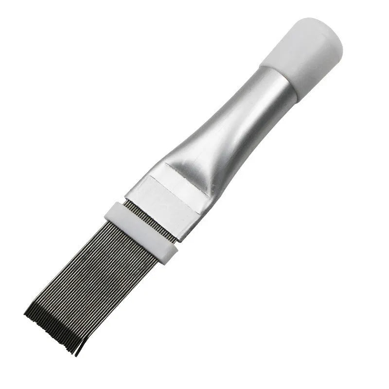 Stainless steel air conditioner fin comb and cleaning brush set for condenser maintenance
