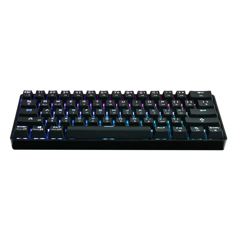 Wireless Bluetooth mechanical keyboard with colourful PBT keycaps, black colour, compact size