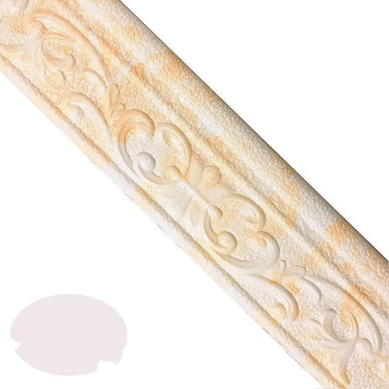 Self-adhesive decorative skirting line with a modern grid pattern shown in a silver grey colour option.