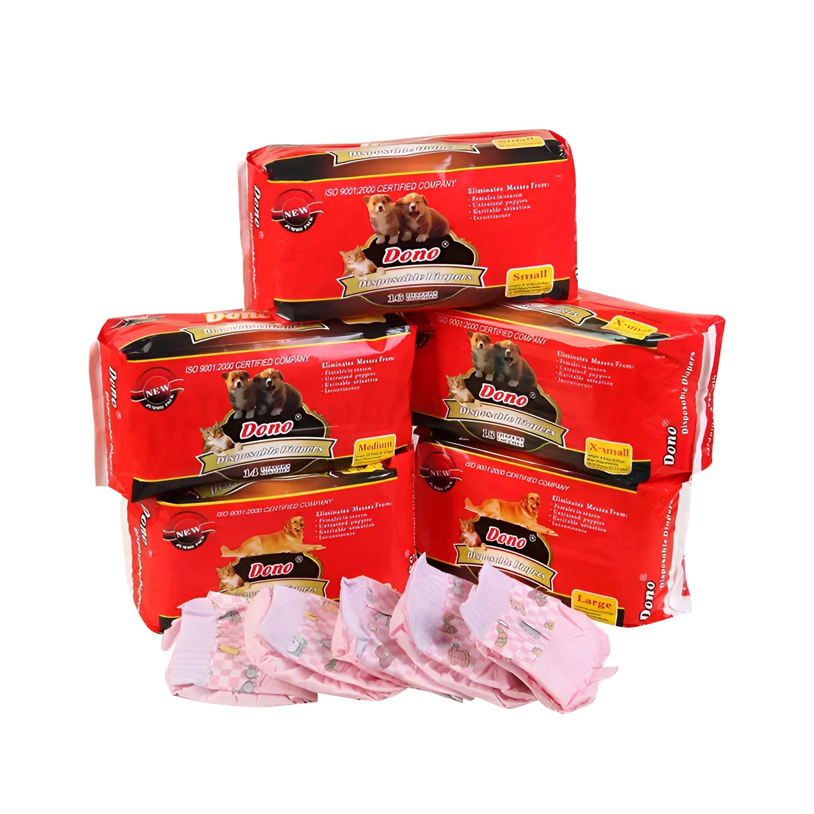 Disposable non-woven pet changing pads in multiple sizes XXS to XXL for dogs and cats